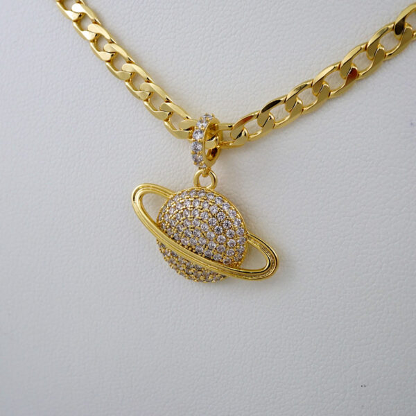 Cadenas & Colgantes/ Chain W/Pendants /  14K Real Color/  Zircon Stone/  4mmx45cm// SET613 - Image 2