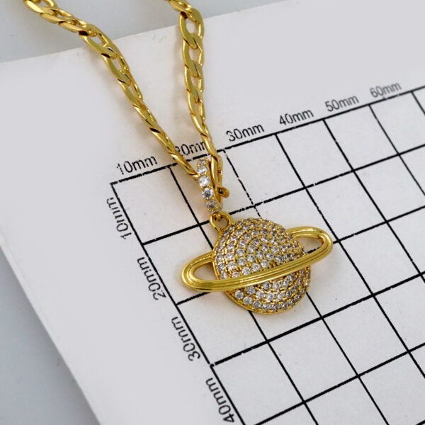 Cadenas & Colgantes/ Chain W/Pendants /  14K Real Color/  Zircon Stone/  4mmx45cm// SET613 - Image 3