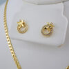 Cadenas & Colgantes & Earrings/ Chain W/Pendants /14K Real Color/Zircon Stone// SET615 - Image 2