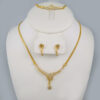 Cadenas & Colgantes & Earrings/Bracelets/ Chain W/Pendants /14K Real Color/Zircon Stone// SET617