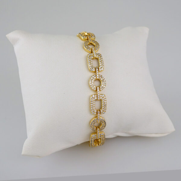 Women Bracelets/ Pulseras Dama/  Zircon Stone/  14K Real Color// B611