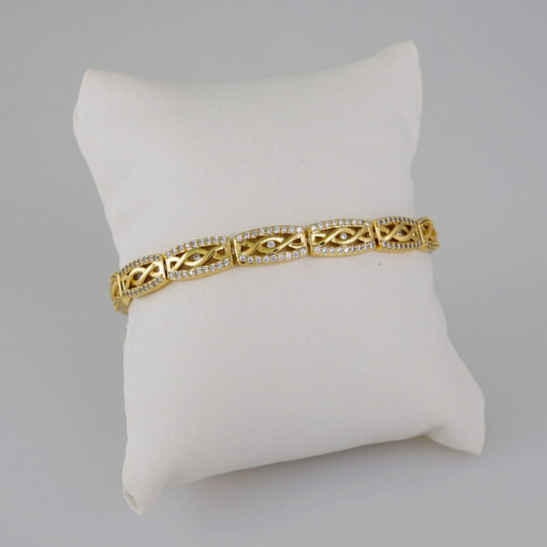Women Bracelets/ Pulseras Dama/  Zircon Stone/  14K Real Color// B613