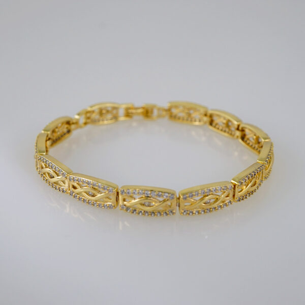 Women Bracelets/ Pulseras Dama/  Zircon Stone/  14K Real Color// B613