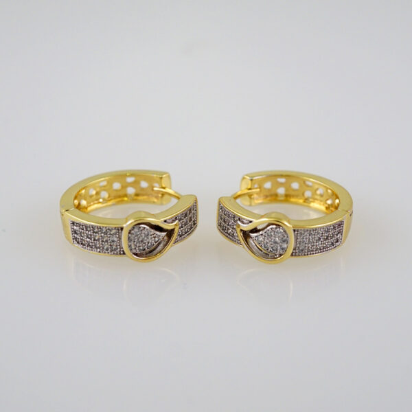 Women Earrings/ Aretes Dama/  Zircon Stone/  14k Real Color// E632