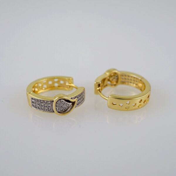 Women Earrings/ Aretes Dama/  Zircon Stone/  14k Real Color// E632 - Image 2