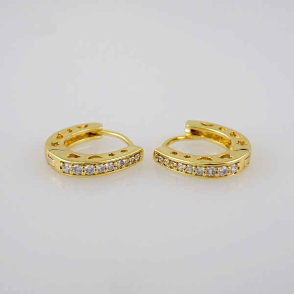 Women Earrings/ Aretes Dama/  Zircon Stone/  14k Real Color// E633