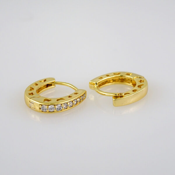 Women Earrings/ Aretes Dama/  Zircon Stone/  14k Real Color// E633 - Image 2