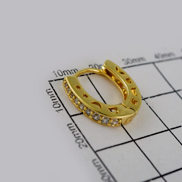 Women Earrings/ Aretes Dama/  Zircon Stone/  14k Real Color// E633 - Image 3