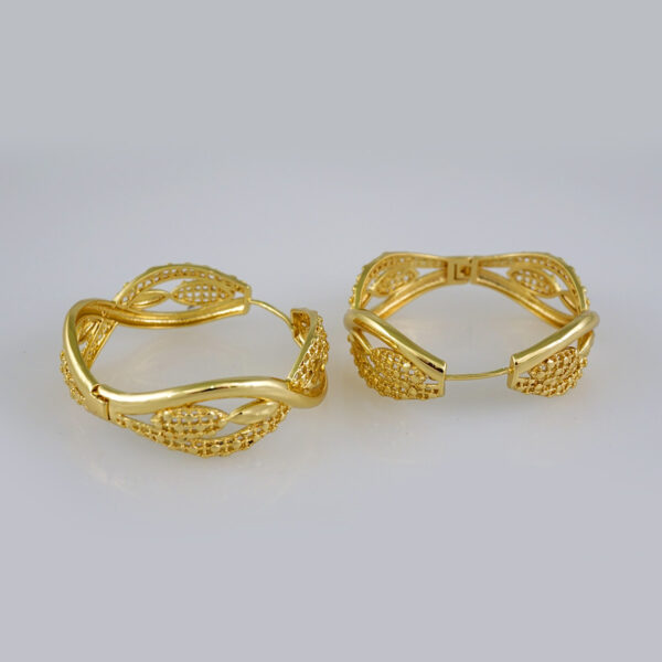 Women Earrings/ Aretes Dama/ Plain/  14k Real Color// E638