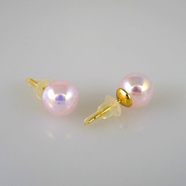 Women Earrings/ Aretes Dama/  Pearl/  14k Real Color// E644