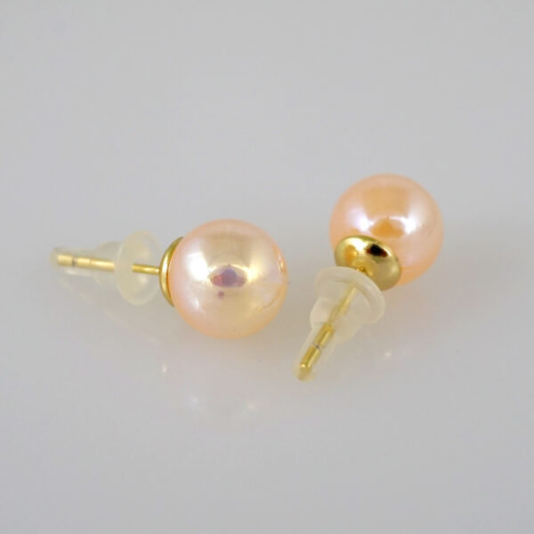 Women Earrings/ Aretes Dama/  Pearl/  14k Real Color// E645