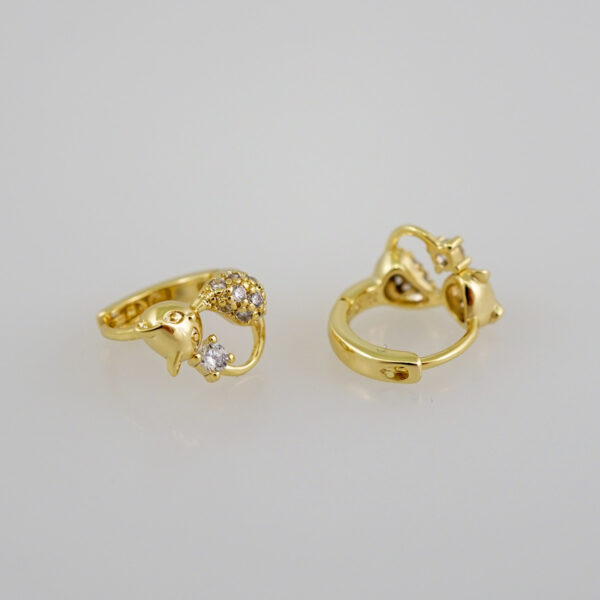 Women Earrings/ Aretes Dama/Zircon Stone/14k Real Color// E655