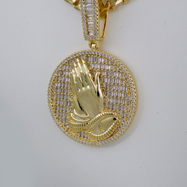 Cadenas & Colgantes/ Chain Men/Pendants/ 14K Real Color/Zircon Stone/ 8mm x60cm// SET628 - Image 2