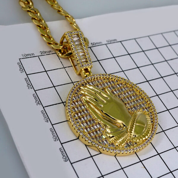 Cadenas & Colgantes/ Chain Men/Pendants/ 14K Real Color/Zircon Stone/ 8mm x60cm// SET628 - Image 3