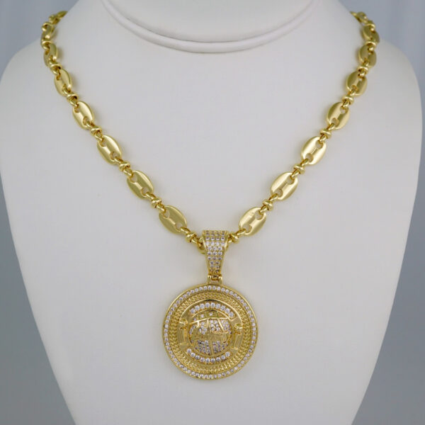 Cadenas & Colgantes/ Chain Men/Pendants/  14K Real Color/  Zircon Stone/  8mm x60cm// SET629