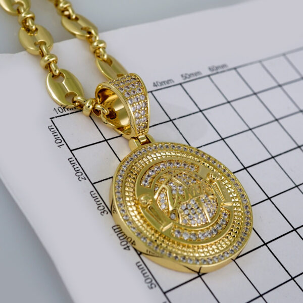 Cadenas & Colgantes/ Chain Men/Pendants/  14K Real Color/  Zircon Stone/  8mm x60cm// SET629 - Image 3