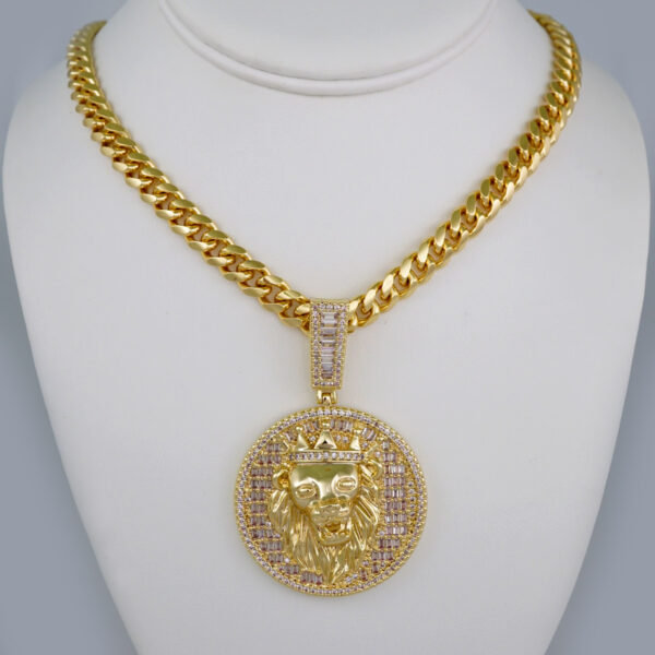 Cadenas & Colgantes/ Chain Men/Pendants/  14K Real Color/  Zircon Stone/  8mm x60cm// SET630