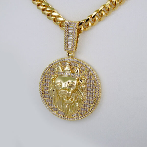 Cadenas & Colgantes/ Chain Men/Pendants/  14K Real Color/  Zircon Stone/  8mm x60cm// SET630 - Image 2