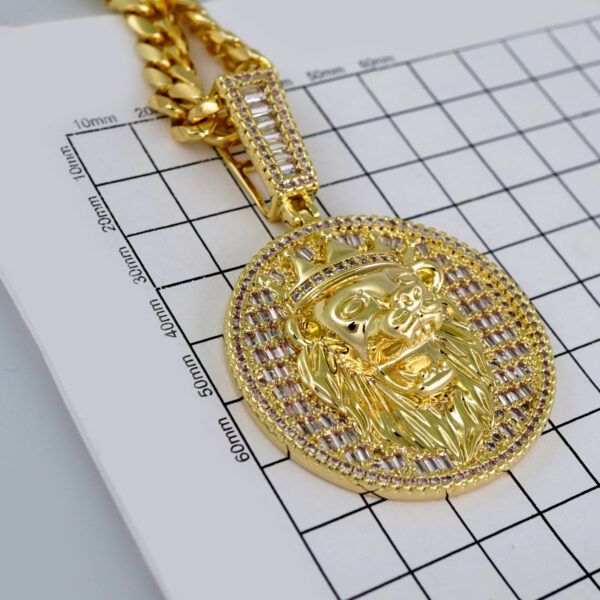Cadenas & Colgantes/ Chain Men/Pendants/  14K Real Color/  Zircon Stone/  8mm x60cm// SET630 - Image 3