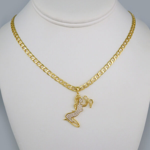 Cadenas & Colgantes/ Chain W/Pendants /  14K Real Color/  Zircon Stone/ 4mm// SET632