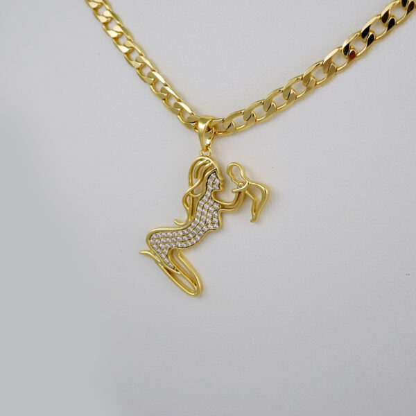 Cadenas & Colgantes/ Chain W/Pendants /  14K Real Color/  Zircon Stone/ 4mm// SET632 - Image 2