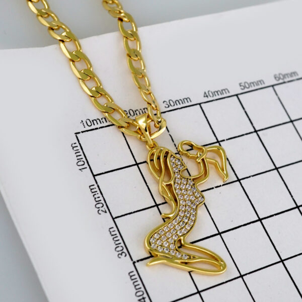 Cadenas & Colgantes/ Chain W/Pendants /  14K Real Color/  Zircon Stone/ 4mm// SET632 - Image 3