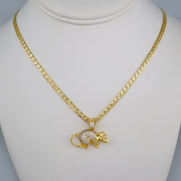 Cadenas & Colgantes/ Chain W/Pendants /  14K Real Color/  Zircon Stone/ 3mm// SET633