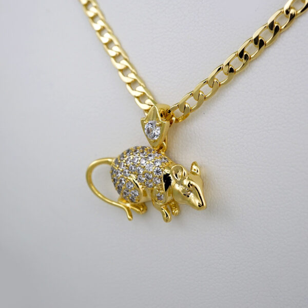 Cadenas & Colgantes/ Chain W/Pendants /  14K Real Color/  Zircon Stone/ 3mm// SET633 - Image 2