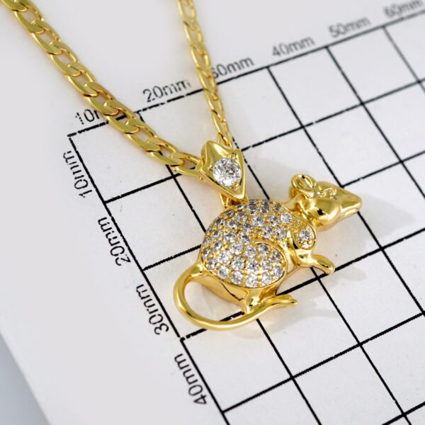 Cadenas & Colgantes/ Chain W/Pendants /  14K Real Color/  Zircon Stone/ 3mm// SET633 - Image 3
