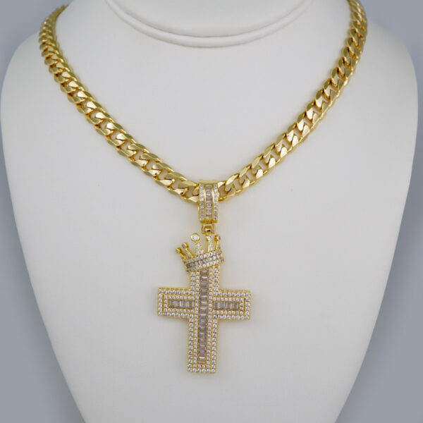 Cadenas & Colgantes/ Chain Men/Pendants/ 14K Real Color/ Zircon Stone/ 8mm x60cm// SET638