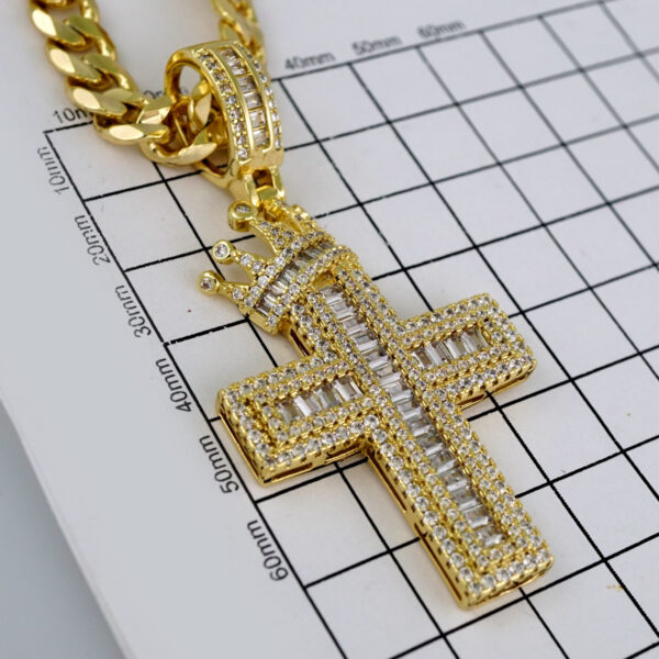 Cadenas & Colgantes/ Chain Men/Pendants/ 14K Real Color/ Zircon Stone/ 8mm x60cm// SET638 - Image 3