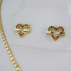 Cadenas & Colgantes & Earrings/  Chain W/Pendants /14K Real Color/Zircon Stone/ 3mmx45// SET644 - Image 3