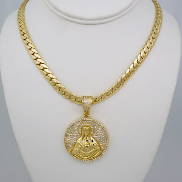 Cadenas & Colgantes/ Chain Men/Pendants/ 14K Real Color/ Zircon Stone/ 8mm x60cm// SET652