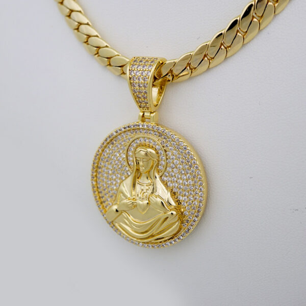Cadenas & Colgantes/ Chain Men/Pendants/ 14K Real Color/ Zircon Stone/ 8mm x60cm// SET652 - Image 2