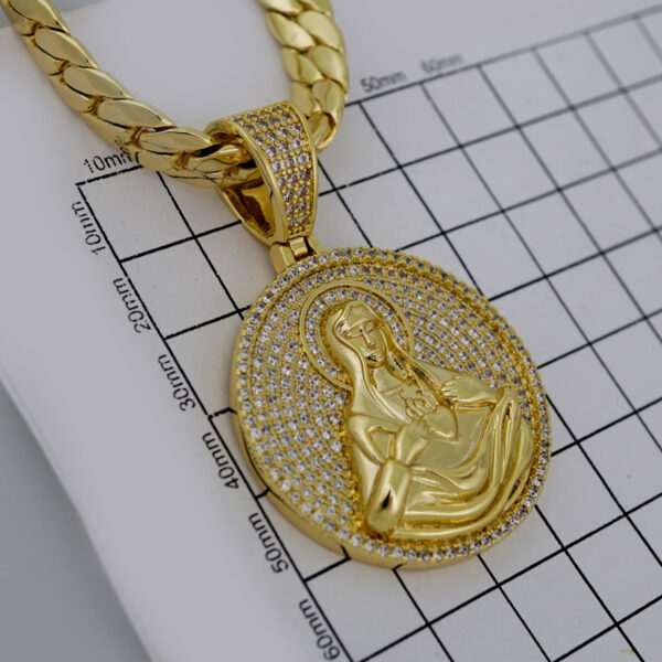 Cadenas & Colgantes/ Chain Men/Pendants/ 14K Real Color/ Zircon Stone/ 8mm x60cm// SET652 - Image 3
