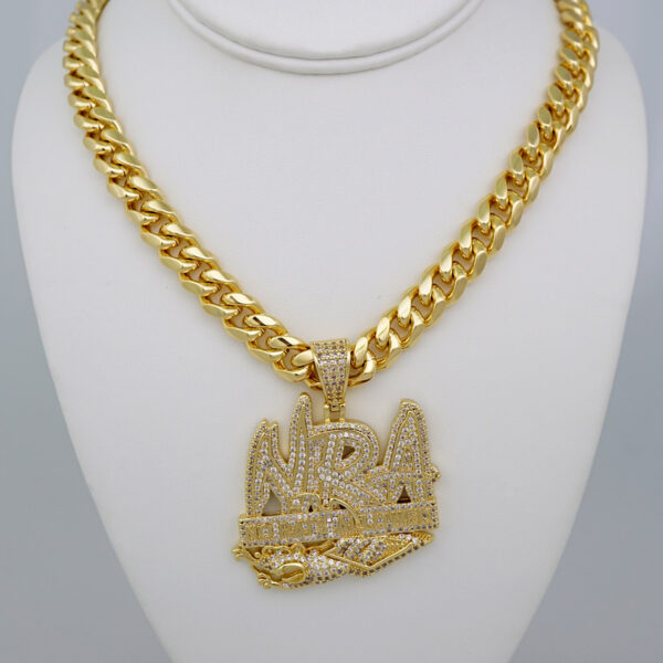 Cadenas & Colgantes/ Chain Men/Pendants/  14K Real Color/  Zircon Stone/  12mm x60cm// SET654
