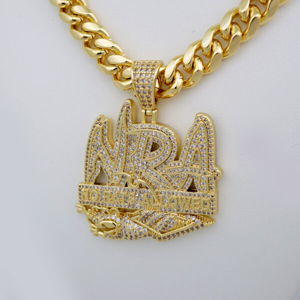 Cadenas & Colgantes/ Chain Men/Pendants/  14K Real Color/  Zircon Stone/  12mm x60cm// SET654 - Image 2