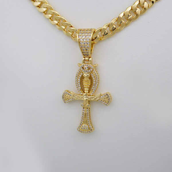 Cadenas & Colgantes/ Chain Men/Pendants/  14K Real Color/  Zircon Stone/ 8mm x60cm// SET655 - Image 2