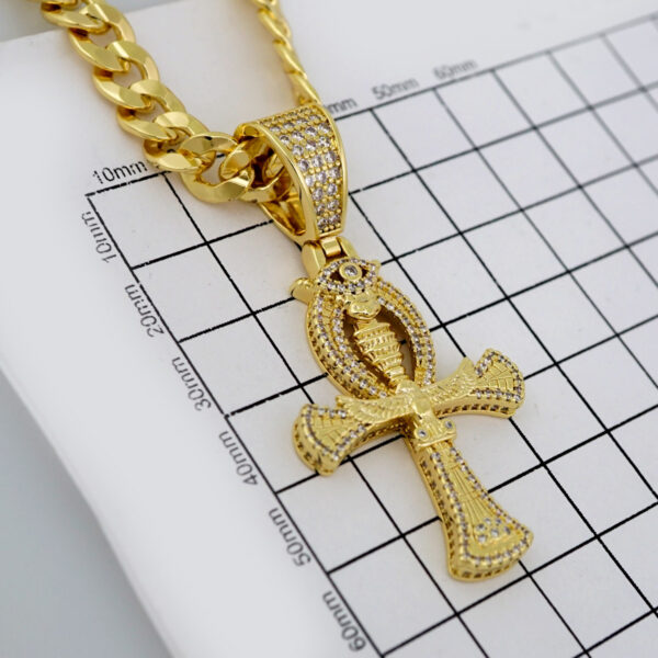 Cadenas & Colgantes/ Chain Men/Pendants/  14K Real Color/  Zircon Stone/ 8mm x60cm// SET655 - Image 3