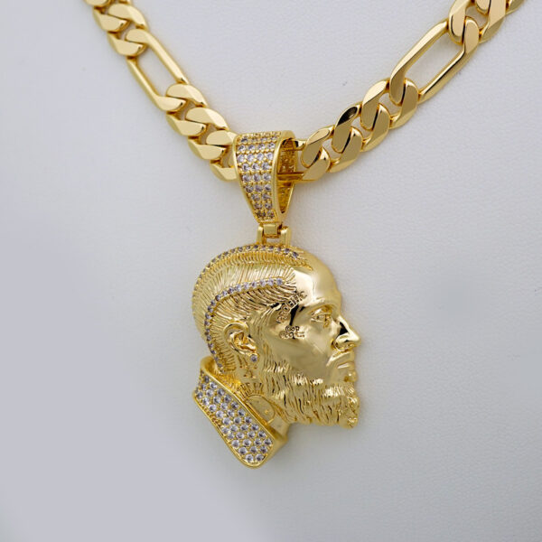 Cadenas & Colgantes/ Chain Men/Pendants/  14K Real Color/  Zircon Stone/  8mm x60cm// SET656 - Image 2