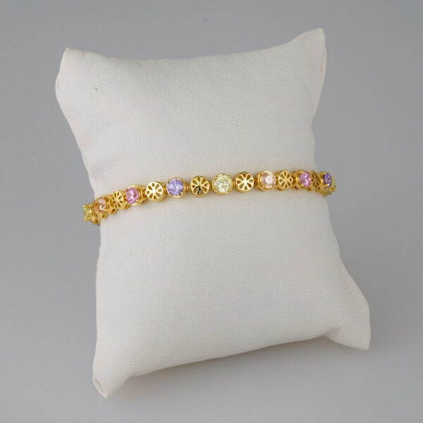 Women Bracelets/ Pulseras Dama/  Zircon Stone/  14K Real Color// B639