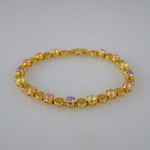 Women Bracelets/ Pulseras Dama/  Zircon Stone/  14K Real Color// B639