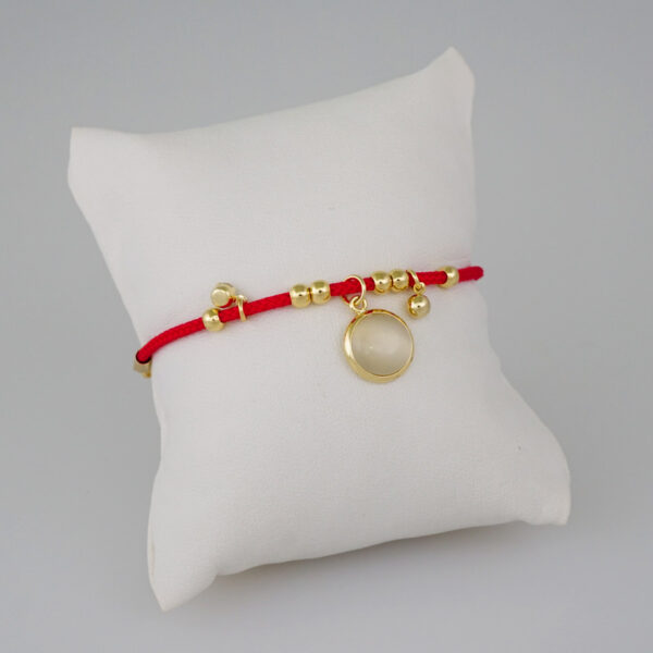 Women Bracelets/ Pulseras Dama/  Zircon Stone/  14K Real Color/ Hilo rojo// B657