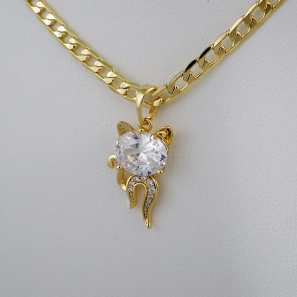 Cadenas & Colgantes/ Chain W/Pendants /  14K Real Color/  Zircon Stone/  3mmx45cm// SET674 - Image 2
