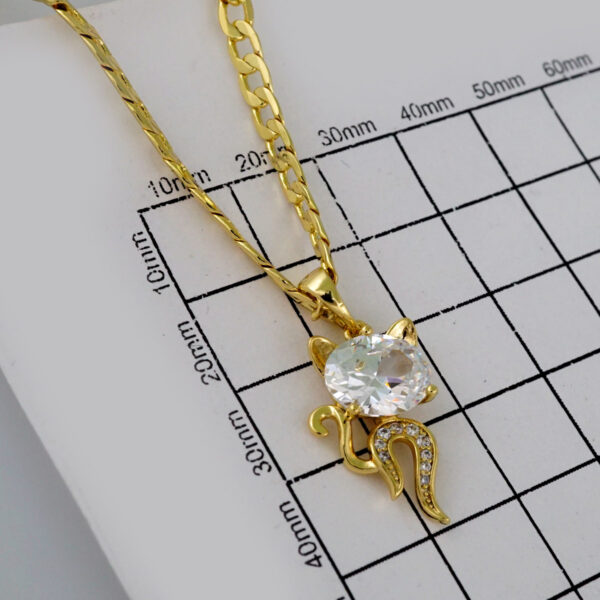 Cadenas & Colgantes/ Chain W/Pendants /  14K Real Color/  Zircon Stone/  3mmx45cm// SET674 - Image 3