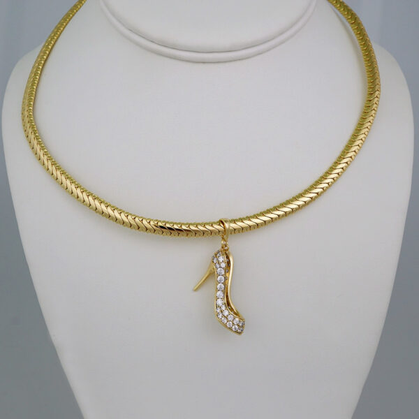 Gargantilla & Colgantes / Choker W/ Pendants/  14K Real Color/  Zircon Stone/  5mm x 45cm// SET689