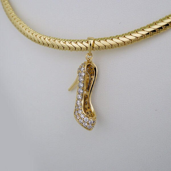 Gargantilla & Colgantes / Choker W/ Pendants/  14K Real Color/  Zircon Stone/  5mm x 45cm// SET689 - Image 2