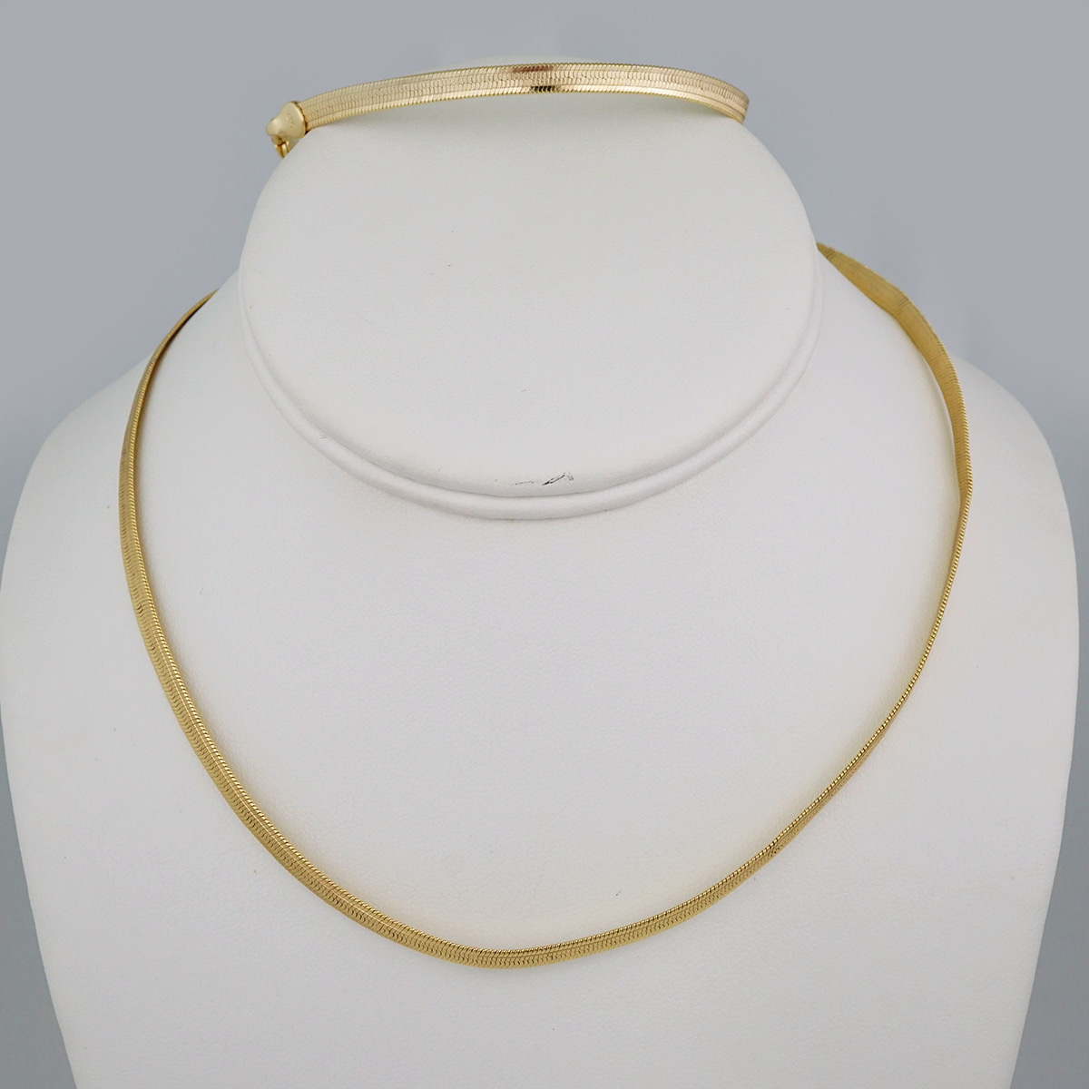 Gargantilla & Manilla / Choker W/ Bracelet/ 14K Real Color/ Plain/ 4mm