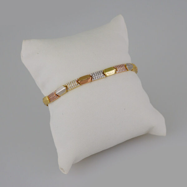 Women Bracelets/ Pulseras Dama/ Zircon Stone/ ThreeTone// B688