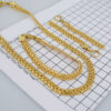 Gargantilla & Pulsera, Aretes / Choker W/ Bracelet/ Earrings/14K Real Color/ Plain/ 8mm x 45cm// SET695 - Image 2